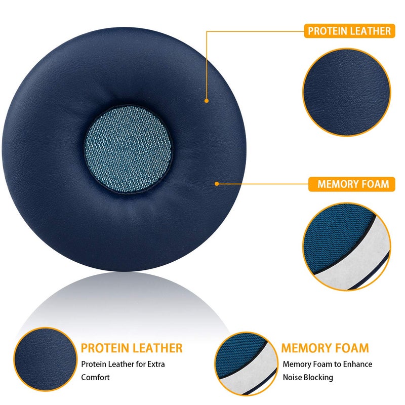 Jarmor WHXB700 Earpads, JARMOR Replacement Memory Foam & Protein Leather Ear Cushion Pads Cover for Sony WH-XB700 Wireless Extra Bass Bluetooth On Ear Headphones ONLY (Blue) - Image 3